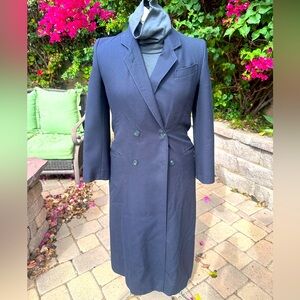 Miss Astor Vintage long Double Breasted Navy Blazer Size 38 German Manufacturer